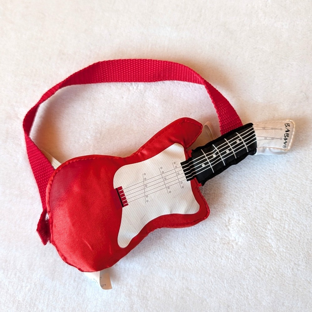 Build-A-Bear Workshop Red Plush Electric Guitar Toy Accessory Rockstar BABW 7.5"
